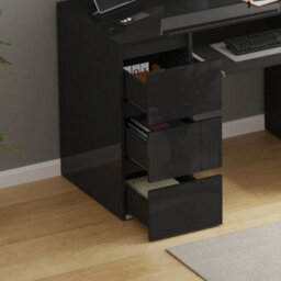 6 Drawers White High Gloss Dressing Table Vanity Makeup/computer Table Desk - thumbnail 4