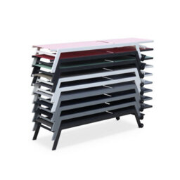 Sweeek. Pair Of Multi-Position Aluminium Sun Loungers With Wheels Elsa Grey 191X55X94 Cm - thumbnail 8