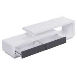 Furniture in Fashion Celia High Gloss Tv Stand With 2 Drawers In White And Grey - thumbnail 5