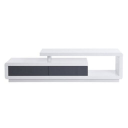 Furniture in Fashion Celia High Gloss Tv Stand With 2 Drawers In White And Grey - thumbnail 6