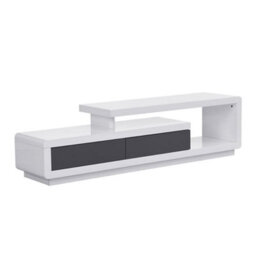 Furniture in Fashion Celia High Gloss Tv Stand With 2 Drawers In White And Grey - thumbnail 4