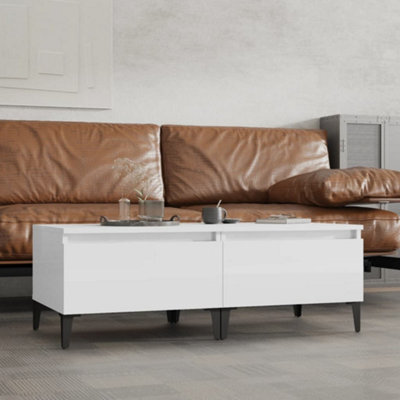 Berkfield Side Tables 2 Pcs High Gloss White 50X46X35 Cm Engineered Wood - image 1