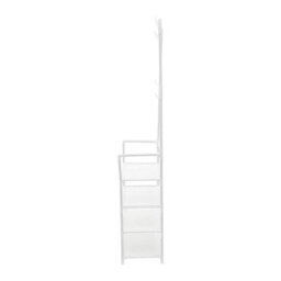 4 Tiers Coat Hat Stand 8 Hooks Metal Shoe Rack Shelf Hanger Entryway Organizer - thumbnail 1
