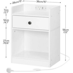 Charging Station Nightstand Bedside Sofa End Table - thumbnail 2