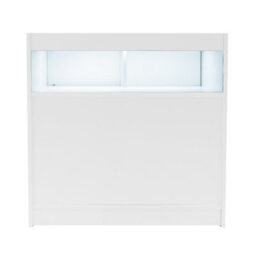 MonsterShop White Shop Counter Led Light B 900mm Lockable Sliding Doors 2 Keys Retail Storage Unit Display Showcase Cabinet Reception Desk - thumbnail 2