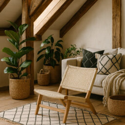 Wyld Haus Wigletree Cream Lounge Chair With Natural Oak-Look Frame - thumbnail 2