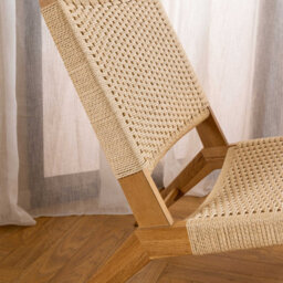 Wyld Haus Wigletree Cream Lounge Chair With Natural Oak-Look Frame - thumbnail 6