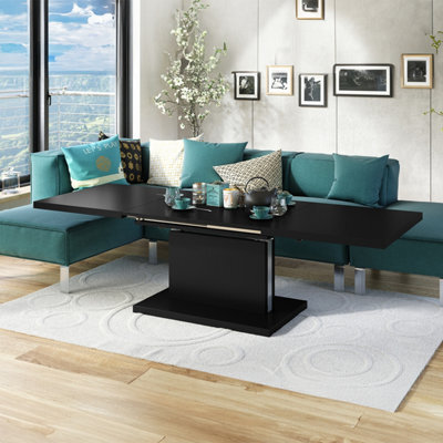 Heze Furniture Astrid 70 - 2 In 1 Extending Coffee / Dining Table - Black Matt - image 1