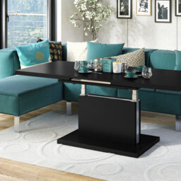 Heze Furniture Astrid 70 - 2 In 1 Extending Coffee / Dining Table - Black Matt - thumbnail 5