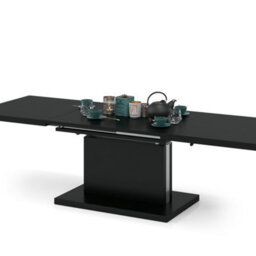 Heze Furniture Astrid 70 - 2 In 1 Extending Coffee / Dining Table - Black Matt - thumbnail 8
