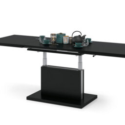 Heze Furniture Astrid 70 - 2 In 1 Extending Coffee / Dining Table - Black Matt - thumbnail 7
