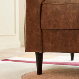 Furniturebox Uk Jenna Tan Faux Leather 2 Seater Sofa - thumbnail 6