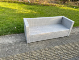 Fimous9 Seater Light Grey Rattan Sofa Set Chairs 2 Coffee Tea Table Footstool Outdoor Garden Furniture - thumbnail 3