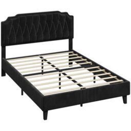 Yaheetech Black Double Bed Frame With Headboard - thumbnail 2