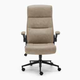 Furniturebox Uk Greer Beige Faux Leather Executive Swivel Office Chair - thumbnail 4