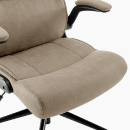 Furniturebox Uk Greer Beige Faux Leather Executive Swivel Office Chair - thumbnail 7