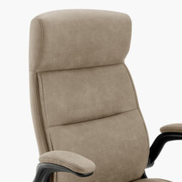 Furniturebox Uk Greer Beige Faux Leather Executive Swivel Office Chair - thumbnail 6