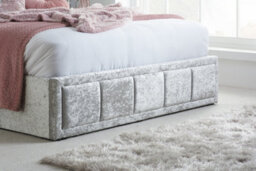 Birlea Hannover King Ottoman Bed Steel Crushed Velvet - thumbnail 4