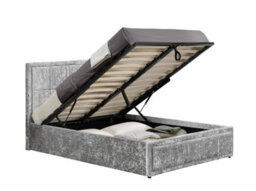 Birlea Hannover King Ottoman Bed Steel Crushed Velvet - thumbnail 6