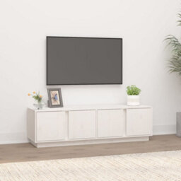 Berkfield Tv Cabinet White 140X40X40 Cm Solid Wood Pine - thumbnail 1