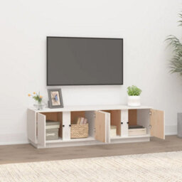 Berkfield Tv Cabinet White 140X40X40 Cm Solid Wood Pine - thumbnail 3