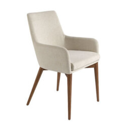 Stylish Beige Fabric Dining Chair By Angel Cerda