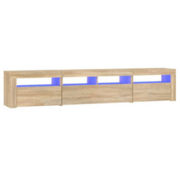 Berkfield Tv Cabinet With Led Lights Sonoma Oak 210X35X40 Cm - thumbnail 2