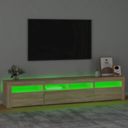 Berkfield Tv Cabinet With Led Lights Sonoma Oak 210X35X40 Cm - thumbnail 4