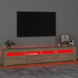 Berkfield Tv Cabinet With Led Lights Sonoma Oak 210X35X40 Cm - thumbnail 5