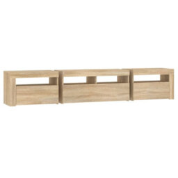 Berkfield Tv Cabinet With Led Lights Sonoma Oak 210X35X40 Cm - thumbnail 8