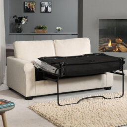 Dawson Fabric 3 Seat Sofa With Pull Out Sofa Bed - Beige - thumbnail 2