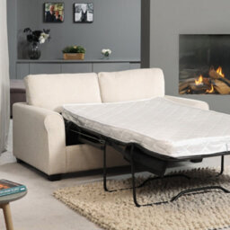 Dawson Fabric 3 Seat Sofa With Pull Out Sofa Bed - Beige - thumbnail 3