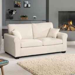 Dawson Fabric 3 Seat Sofa With Pull Out Sofa Bed - Beige - thumbnail 1