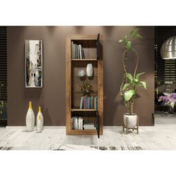 Display Cabinet Illume 170Cm - Dark Oak & Black Matt Doors - thumbnail 7