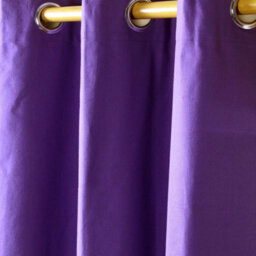 Homescapes Plain Purple Cotton Eyelet Curtains 137 X 182 Cm - thumbnail 3