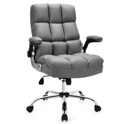 Costway Executive Office Chair Ergonomic High Back Swivel Computer Desk Chair-Grey