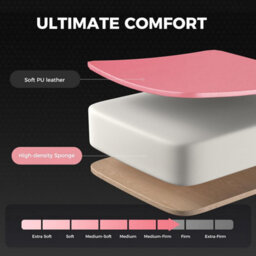 Gtplayer Gaming Chair With Footrest, Massage Computer Chairs For Adults, Ergonomic High Back Height Adjustable Pc Chair, Pink - thumbnail 8