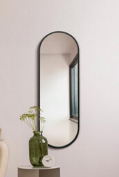 "Mirroroutlet Vultus - New Black Metal Framed Double Arched Wall Mirror 63"" X 22"" (160Cm X 55Cm)" - thumbnail 5