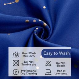 Deconovo Eyelet Blackout Curtains, Gold Constellation Printed Thermal Curtains For Bedroom, 46 X 54 Inch, Royal Blue, 2 Panels - thumbnail 4