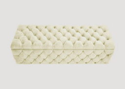 150Cm Wide Lux Ottoman Storage Box, Cream Velvet Upholstered Chesterfield Storage Ottoman Box - thumbnail 3