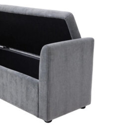 Upholstered Storage Bench Ottoman Seat For Bedroom Living Room Entryway - thumbnail 7