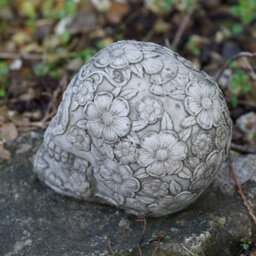 Burgess Floral Skull Stone Statue Outdoor Gothic Skeleton Garden Ornament Decoration - thumbnail 3