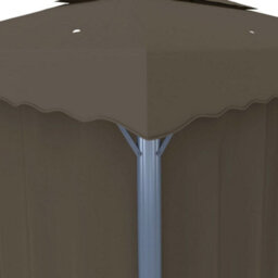 Berkfield Gazebo With Curtain&led String Lights 4X3 M Taupe - thumbnail 8