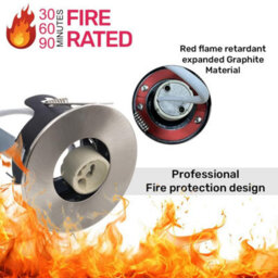 10X Paul Russells Gu10 Fire Rated Downlight Satin Nickel Bezel Recessed Ceiling Downlights Spotlights - thumbnail 6