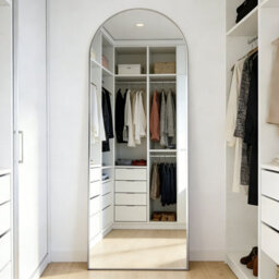 Cassilando Silver Arch Full Length Mirror/floor Mirror 162X53Cm/63.77X20.86 In Full Length Standing Hanging Or Leaning Wall Mirror - thumbnail 8