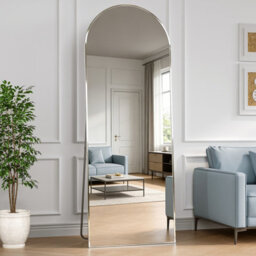 Cassilando Silver Arch Full Length Mirror/floor Mirror 162X53Cm/63.77X20.86 In Full Length Standing Hanging Or Leaning Wall Mirror - thumbnail 4