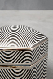 Orsina Black And Silver Small Pedestal Vase, Glossy Stoneware Vase With Metallic Silver Base, Decorative Vase - thumbnail 2