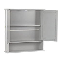 Taylor & Brown Wall-Mounted Double Door Mirrored Bathroom Cabinet With Adjustable Shelves, 56X13X58Cm (Grey) - thumbnail 3