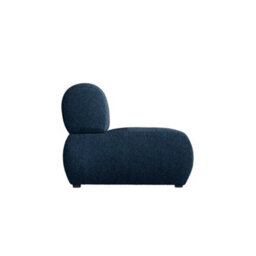 LPD Reese Accent Chair Midnight Blue Coloured Boucle Fabric With Black Wooden Legs - thumbnail 3