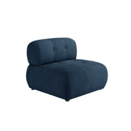 LPD Reese Accent Chair Midnight Blue Coloured Boucle Fabric With Black Wooden Legs - thumbnail 2
